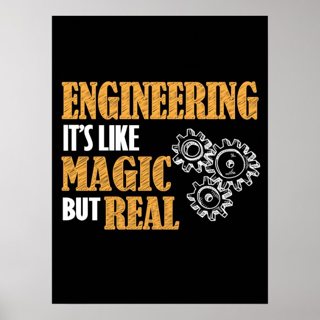 Póster Ingeniería - Es como la magia pero es realmente di (Frente)