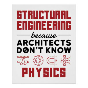 Póster Ingeniería estructural dicho sarcástico de física