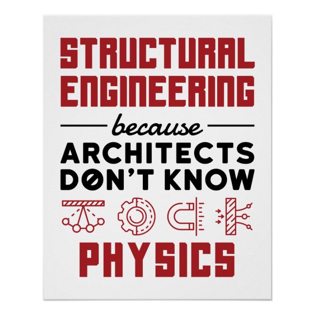 Póster Ingeniería estructural dicho sarcástico de física (Anverso)