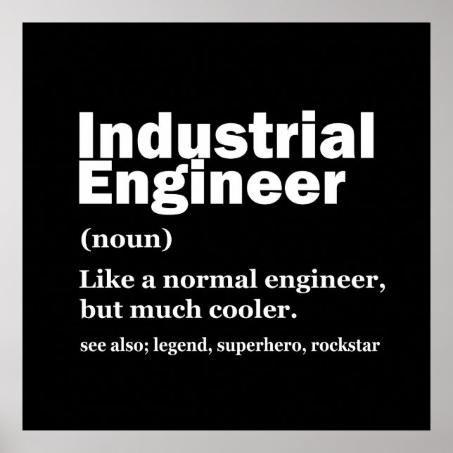 Póster Ingeniería Industrial Ingeniero Divertido (Frente)