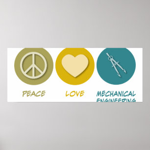 Póster Ingeniería Mecánica de Amor por la Paz