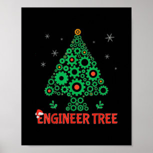 Póster Ingeniería mecánica de árbol de navidades