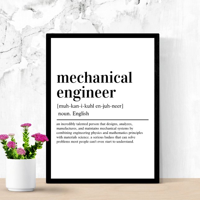 Póster Ingeniería mecánica de ingeniería divertida defini (Subido por el creador)