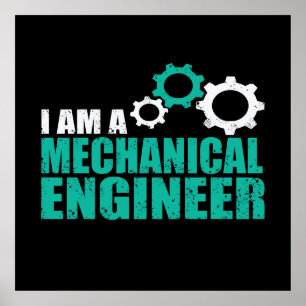 Póster Ingeniería Mecánica Ingeniero Divertido