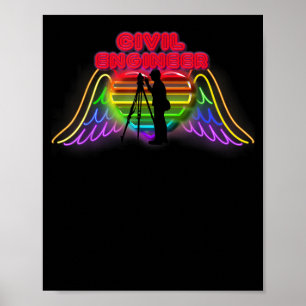 Póster Ingeniero Civil Colorful Funny Presenta Para Civil