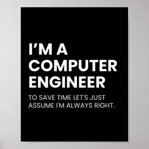 Póster Ingeniero de Computadoras Dicho Divertido de Friki
