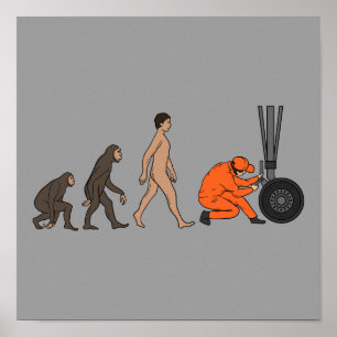 Póster Ingeniero de Evolución de Mecánico de Aviones