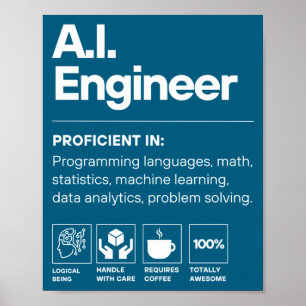 Póster Ingeniero de IA divertido