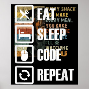 Póster Ingeniero de programación de codificación repetida