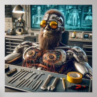 Póster Ingeniero de Robot Futurista