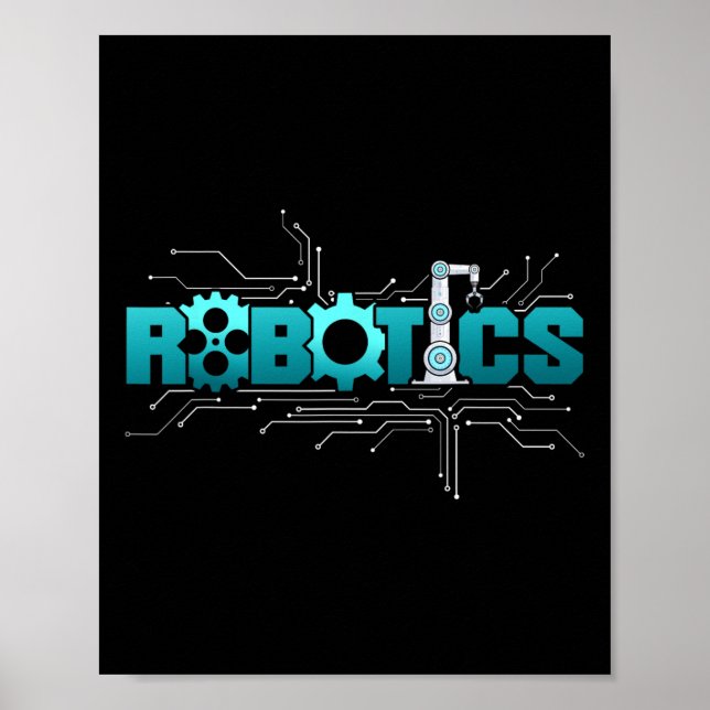 Póster Ingeniero de Robótica Robot Robotics  (Frente)