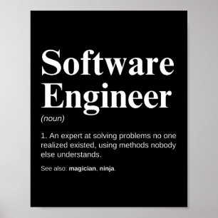 Póster Ingeniero de software definición divertida de inge