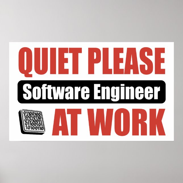 Póster Ingeniero De Software En Trabajo En Silencio Por F (Frente)
