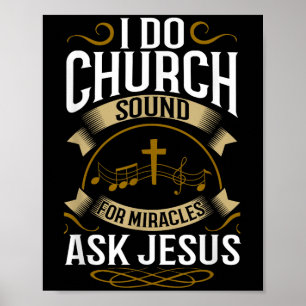 Póster Ingeniero de sonido de iglesia o sistema de música