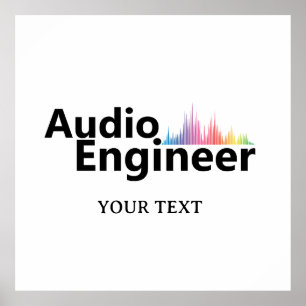 Póster Ingeniero de sonido personalizado Ingeniería de au