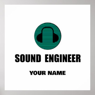 Póster Ingeniero de sonido personalizado Ingeniería de au