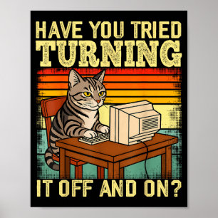 Póster Ingeniero de tecnología de gato Suprt Humor Tecnol