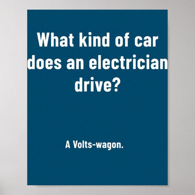 Póster Ingeniero eléctrico divertido de Chistes eléctrico (Frente)