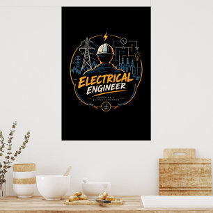 Póster Ingeniero Eléctrico Impulsando un Mañana Mejor
