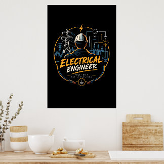 Póster Ingeniero Eléctrico Impulsando un Mañana Mejor