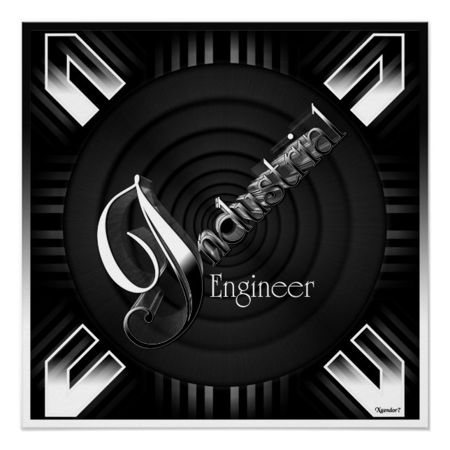 Póster Ingeniero industrial Deco Flare (Anverso)