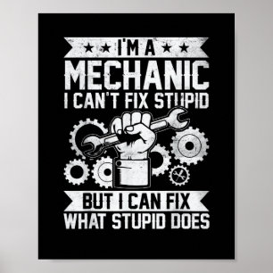 Póster Ingeniero Mecánico de Coche Divertido Hombres Muje