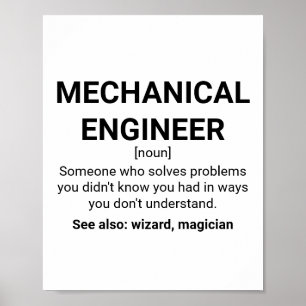 Póster Ingeniero Mecánico Definición Nueva