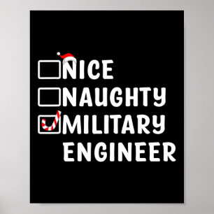 Póster Ingeniero Militar Funny Navidades Eng