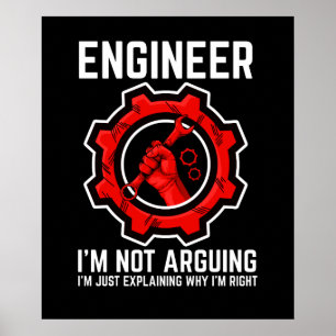 Póster Ingeniero que no discuto ingeniería divertida