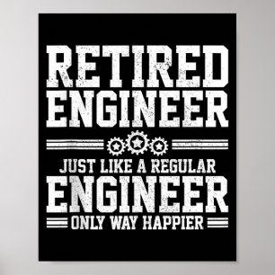 Póster Ingeniero retirado de ingeniería divertido dicho R