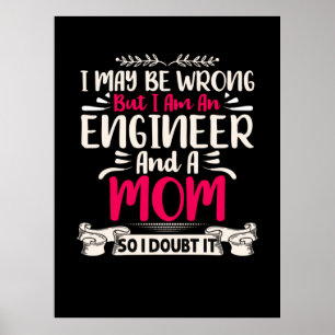 Póster Ingeniero, Soy Ingeniero Y Mamá