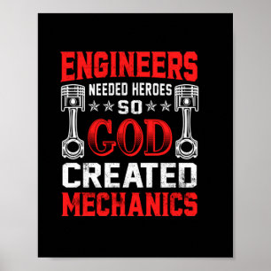 Póster Ingenieros mecánicos necesitan héroes