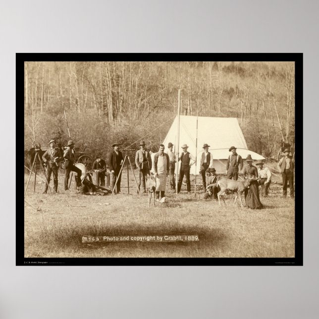 Póster Ingenieros y dos ciervos SD 1889 (Frente)