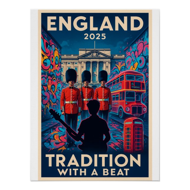 Póster Inglaterra 2025 - Tradición con un ritmo (Anverso)