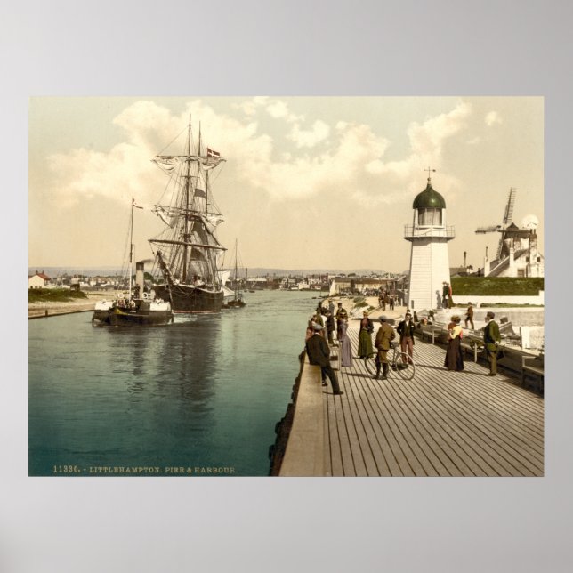 Póster Inglaterra antigua, Littlehampton Pier, Sussex Rei (Frente)