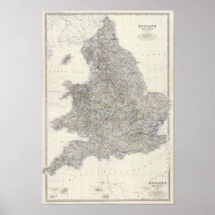 Póster Inglaterra compuesta, País de Gales