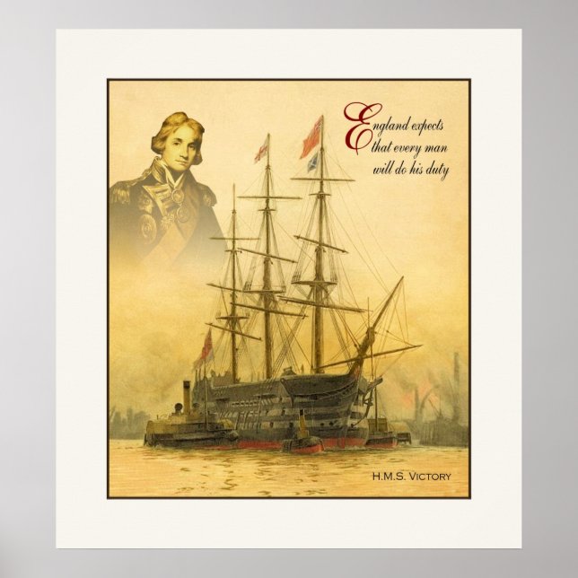 Póster Inglaterra espera ~ Collage de Bellas Artes de épo (Frente)