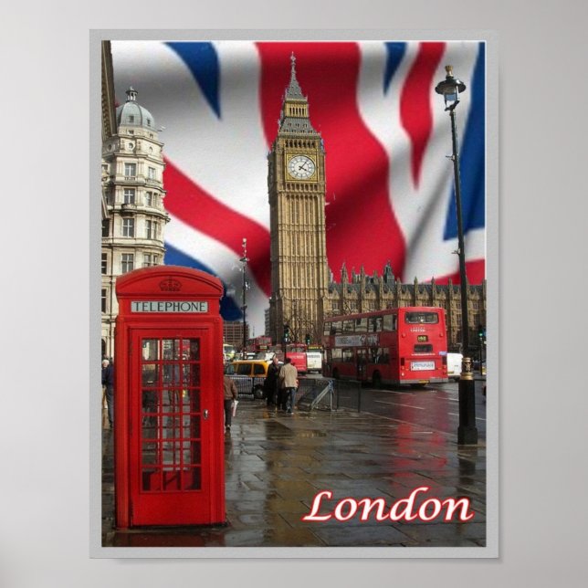 Póster Inglaterra - Londres - Big Ben - (Frente)