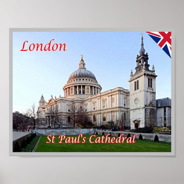 Póster Inglaterra - Londres - Catedral de San Pablo - (Frente)