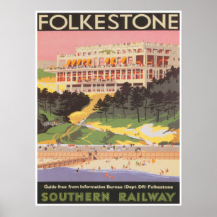 Póster Inglaterra Viajes impresos, Folkestone Inglaterra