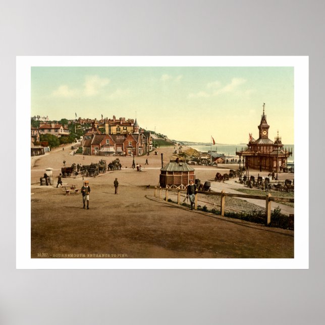 Póster Inglaterra vintage, entrada de Bournemouth Pier, D (Frente)