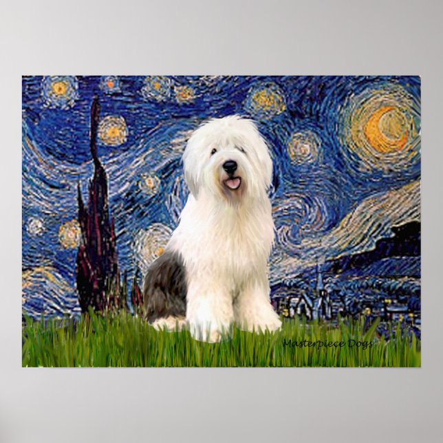 Póster Inglés viejo 3 - Noche estrellada (Frente)