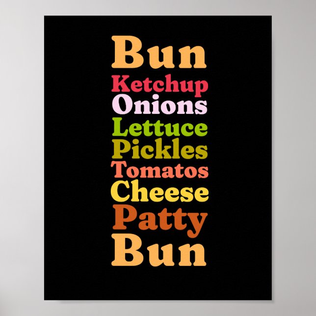 Póster Ingrediente de hamburguesa (Frente)