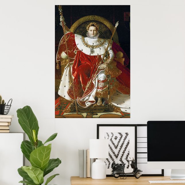 Póster Ingres – Napoleon I on His Imperial Throne Poster (Oficina en casa)