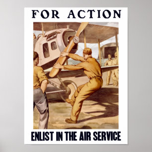 Póster Ingresar En El Servicio Aéreo