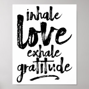 Póster Inhala Amor Exhala Gratitud Yoga Frase Inspiradora