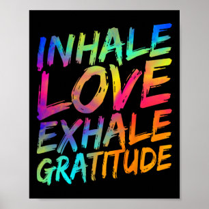 Póster Inhala Amor Exhala Gratitud Yoga Meditación Espiri