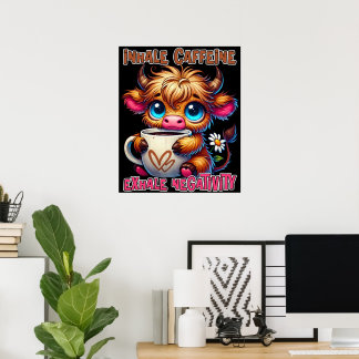 Póster Inhala cafeína, exhala negatividad 