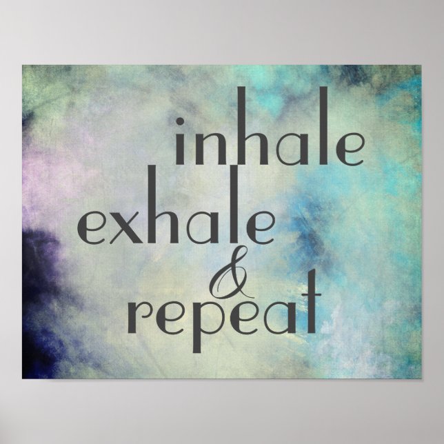 Póster inhalación exhale acuarela inspiradora artística (Frente)