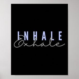 Póster Inhalar Exhalar Zen Yoga Meditación Consciente Rel